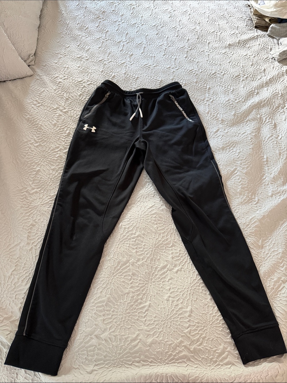 Under Armour Black Kids' Athletic Joggers with White Logo